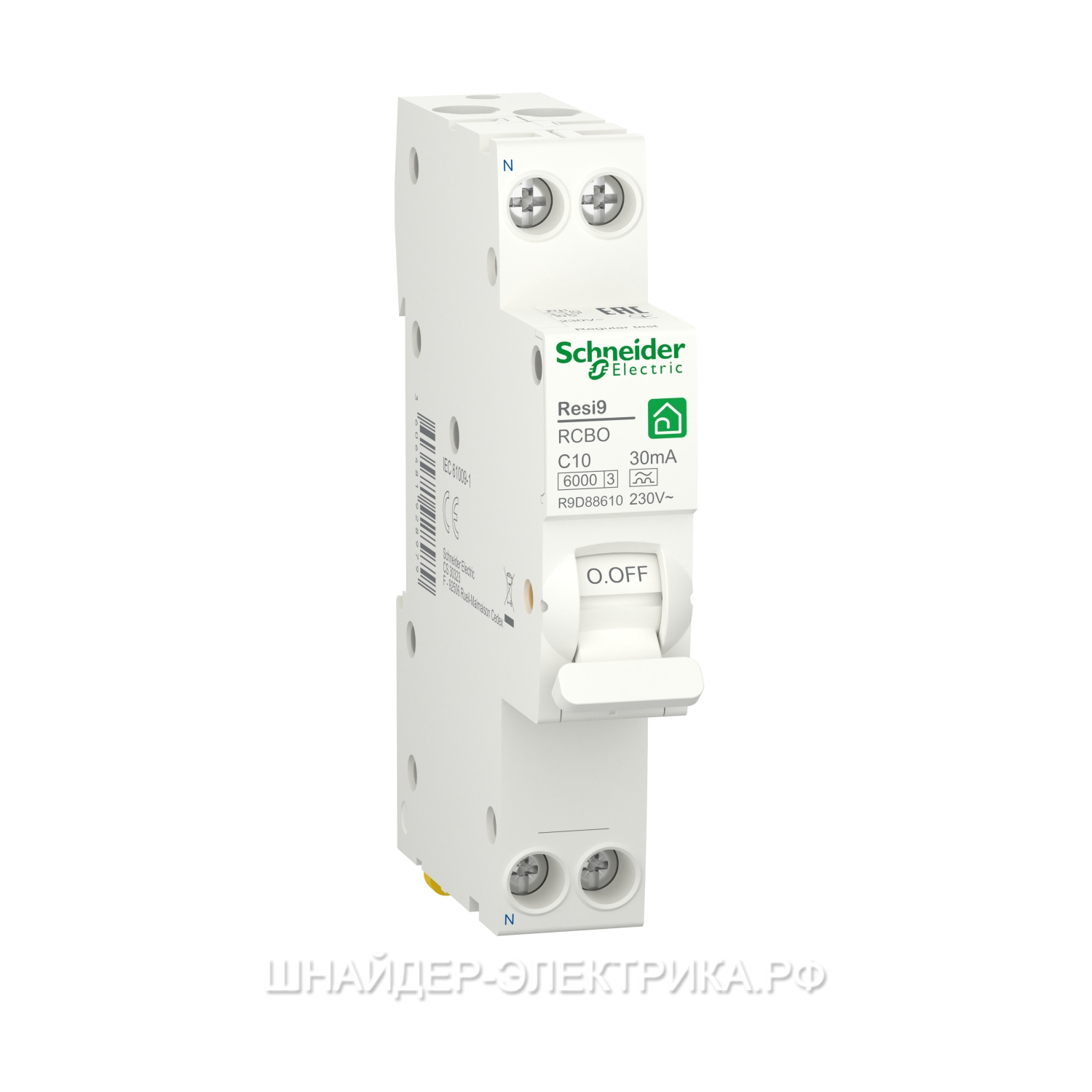 Дифференциальные автоматы Schneider Electric RESI9 тип A 4,5 кА купить в  Москве